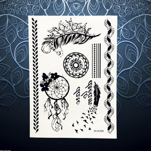 25 Style Hot Waterproof Black Henna Tattoo - Mandala Flower