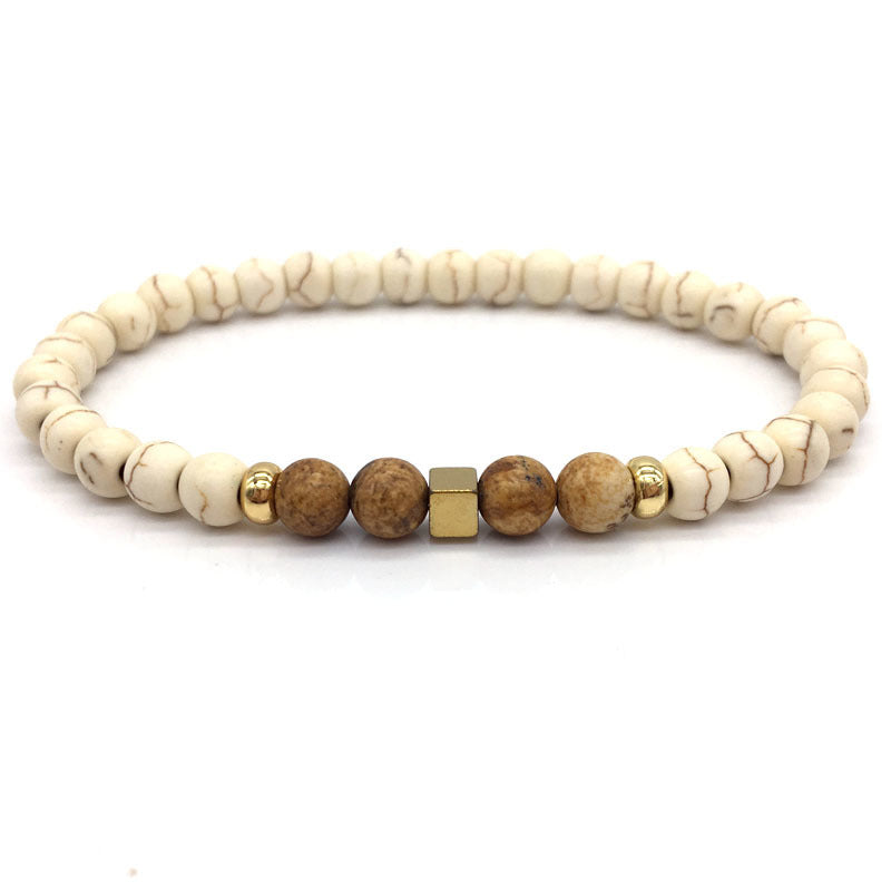 Natural Brown Stone - Mantra Prayer Beads Bracelets