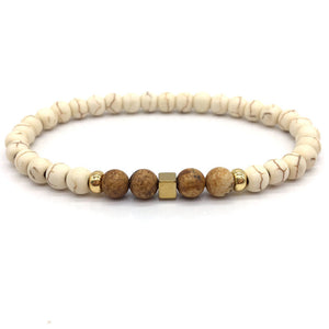 Natural Brown Stone - Mantra Prayer Beads Bracelets
