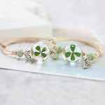 Lucky Crystal Glass Ball Bracelet - Peach Blossom