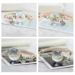 Lucky Crystal Glass Ball Bracelet - Peach Blossom