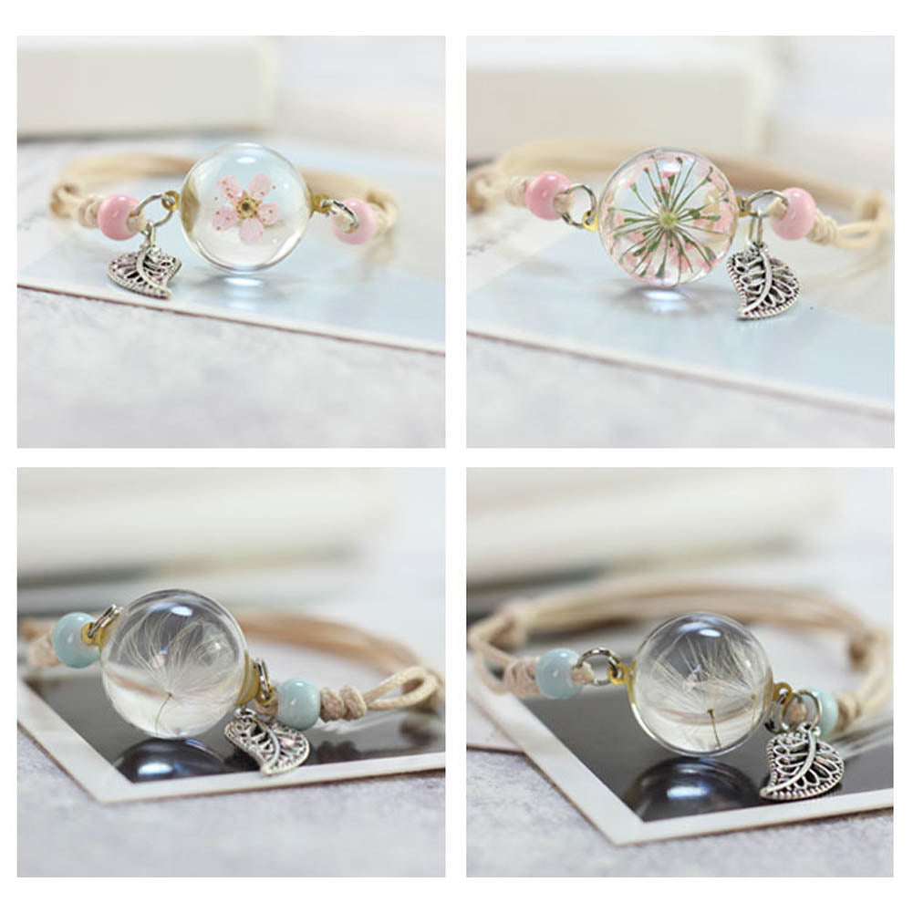 Crystal Glass Ball Bracelet - Lucky Dandelion