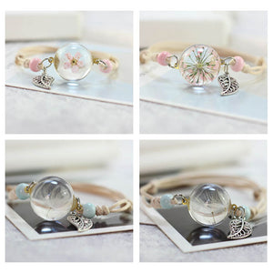 Crystal Glass Ball Bracelet - Lucky Dandelion