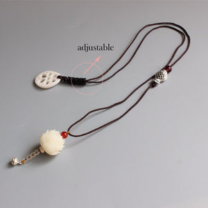 Elegant Handcrafted Lotus Pendant Necklace