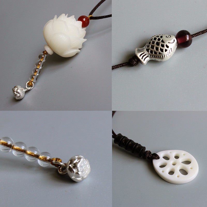 Elegant Handcrafted Lotus Pendant Necklace