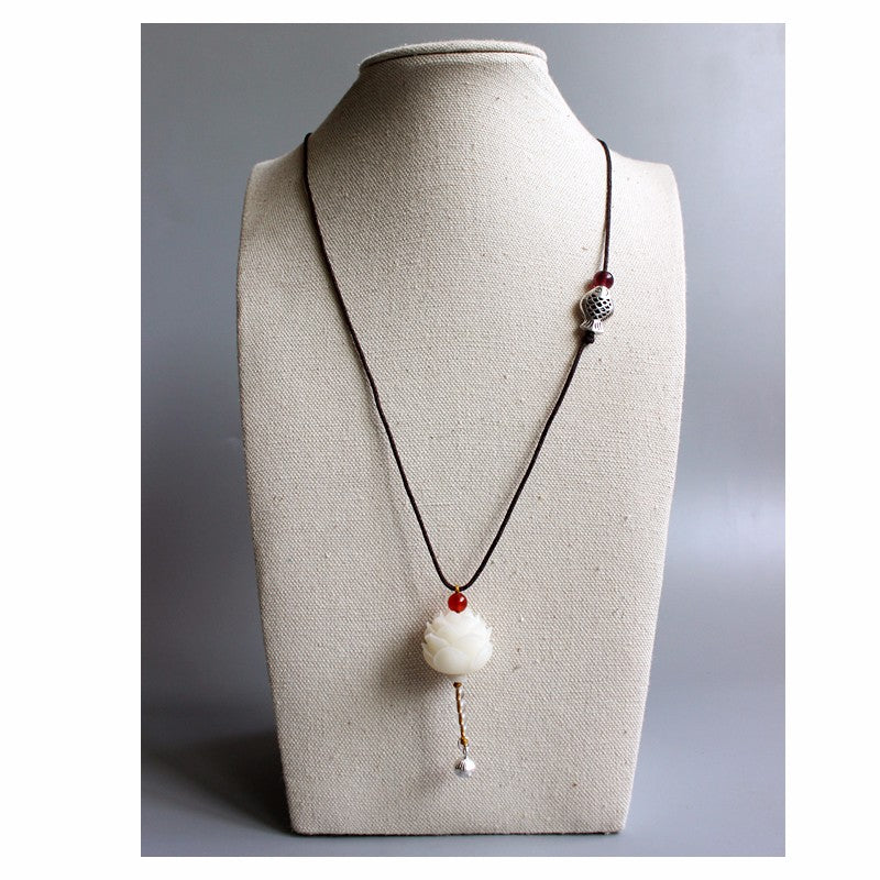 Elegant Handcrafted Lotus Pendant Necklace
