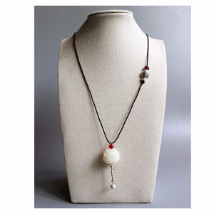 Elegant Handcrafted Lotus Pendant Necklace