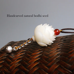 Elegant Handcrafted Lotus Pendant Necklace