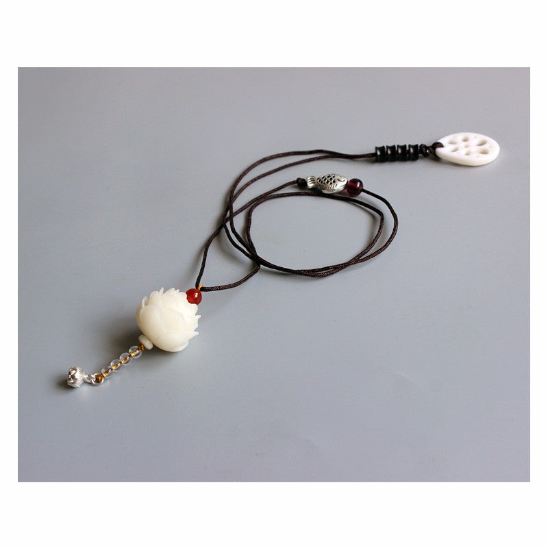Elegant Handcrafted Lotus Pendant Necklace