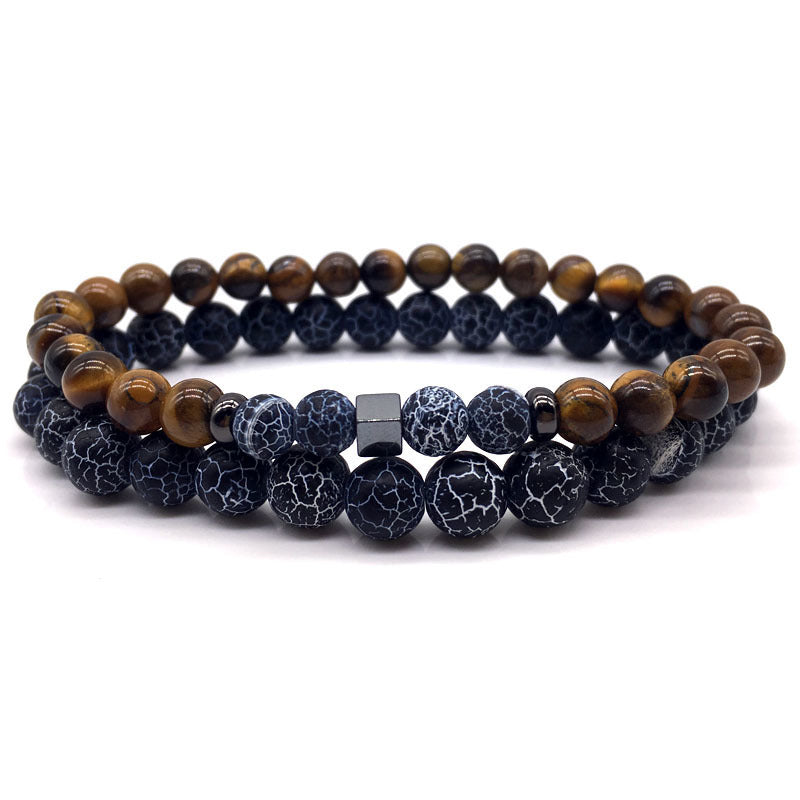 Natural Brown Stone - Mantra Prayer Beads Bracelets