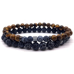 Natural Brown Stone - Mantra Prayer Beads Bracelets