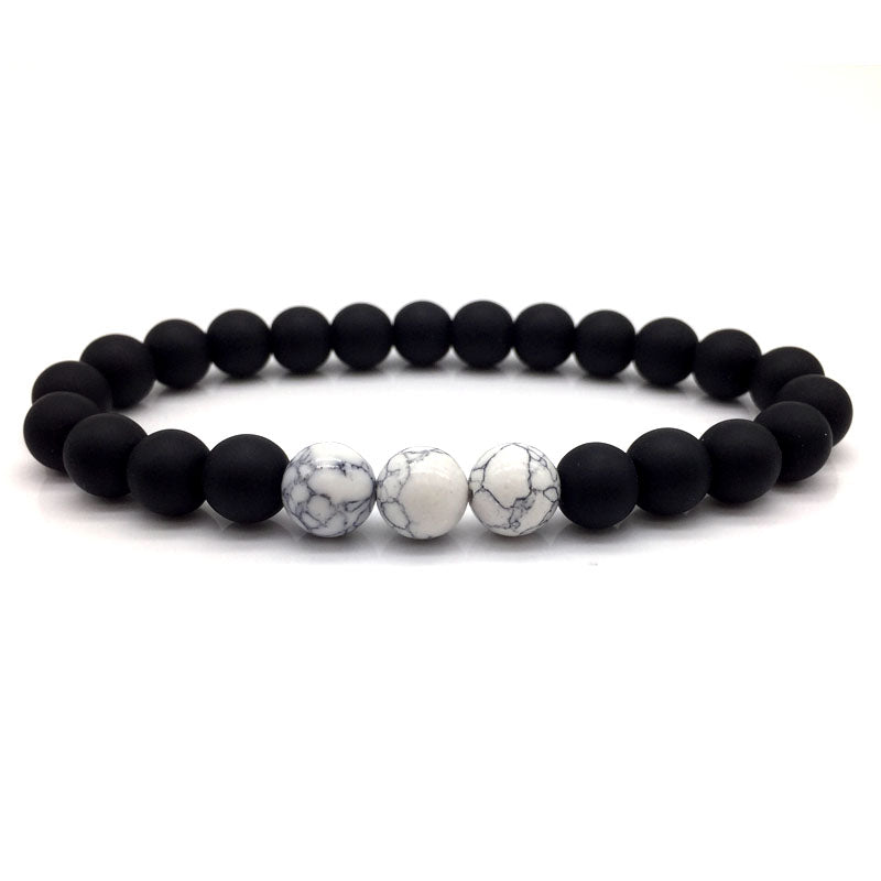Black&White Marble Beaded - Classic Natural Stone Bracelets