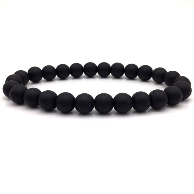Black&White Marble Beaded - Classic Natural Stone Bracelets
