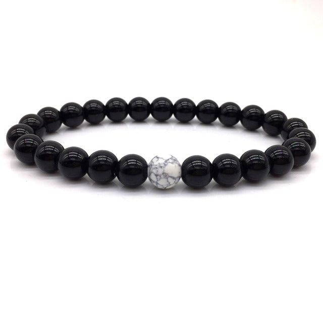 Black&White Marble Beaded - Classic Natural Stone Bracelets