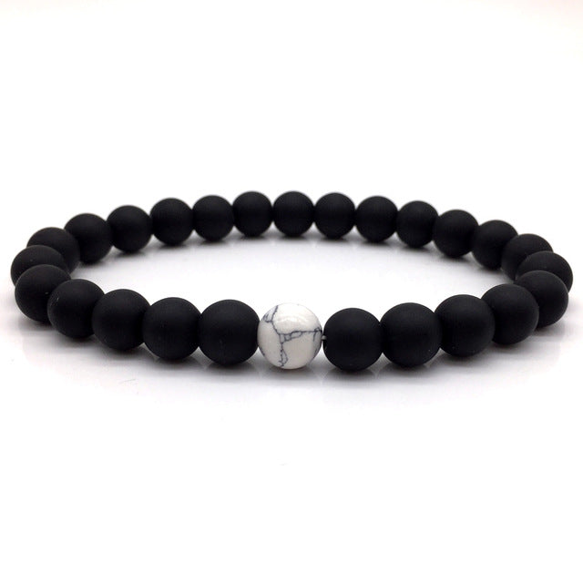 Black&White Marble Beaded - Classic Natural Stone Bracelets