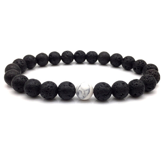 Black&White Marble Beaded - Classic Natural Stone Bracelets