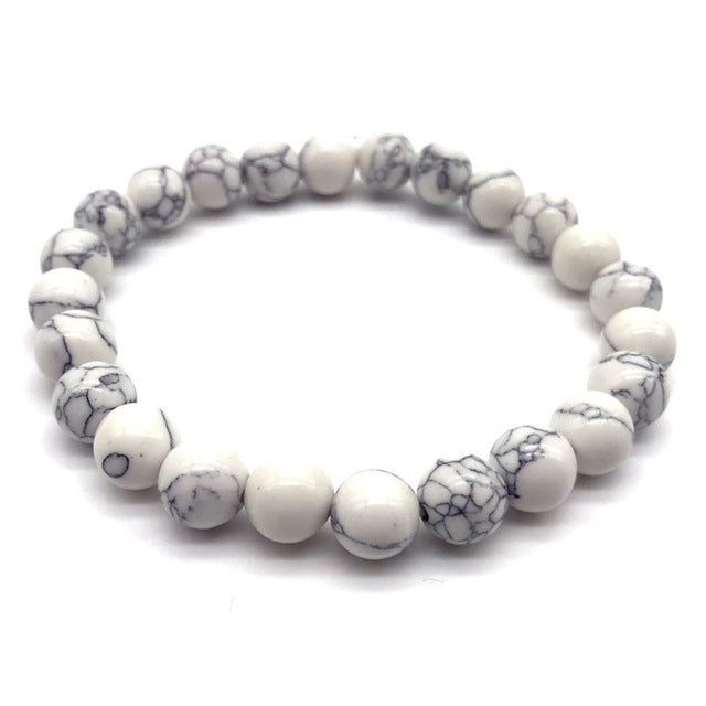 Black&White Marble Beaded - Classic Natural Stone Bracelets