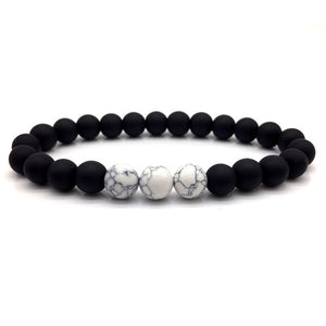 Black&White Marble Beaded - Classic Natural Stone Bracelets
