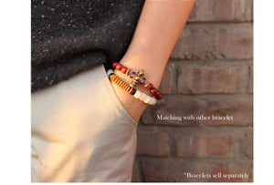 Handmade Red Sanders Wood - Vajar Bell Charm Bracelet