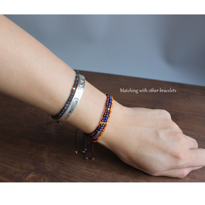 6x3mm Hand-carved Natural Olive Nut - Bamboo Shaped Bracelets