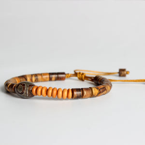 Handmade Natural Wooden Beads Bracelet - Coconut - Tiger Skin - Red sander