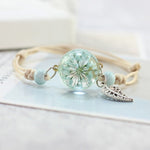 Crystal Glass Ball Bracelet - Lucky Star Flower