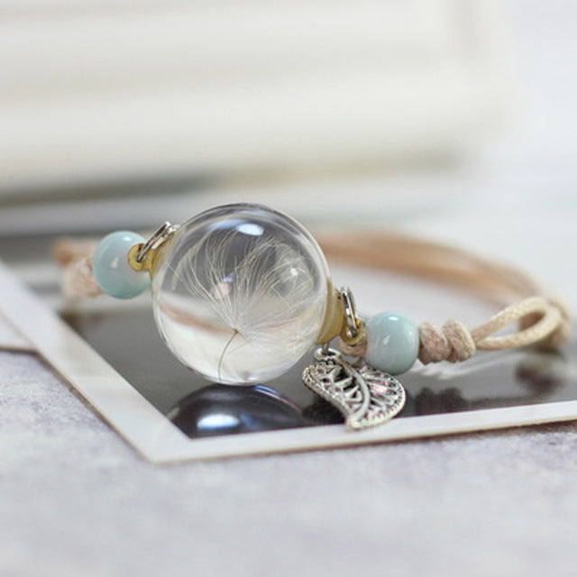 Crystal Glass Ball Bracelet - Lucky Dandelion
